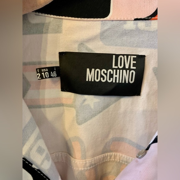 LOVE MOSCHINO Racing, All Over Print, Multicolored Bold Moto Style Fun Jacket,10 - Picture 3 of 14